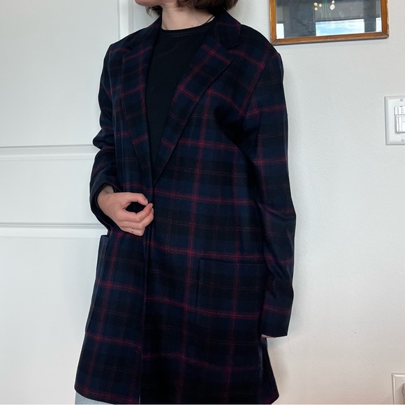 Pendleton Navy and Red Plaid Blazer Jacket - Picture 3 of 9
